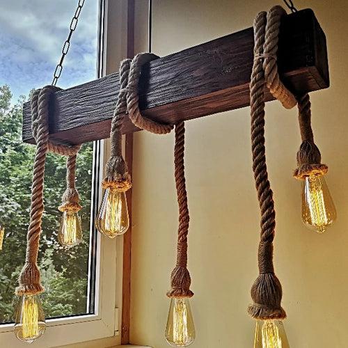 Jute Rope Bulb Hanging Pendant Light with E27 Bulb Holder | Bulb not included