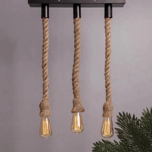 Jute Rope Bulb Hanging Pendant Light with E27 Bulb Holder | Bulb not included