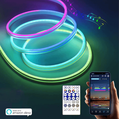 Smart RGBIC Neon Flex LED Strip Lights | Multicolor Chasing Dream Color IP67 Waterproof