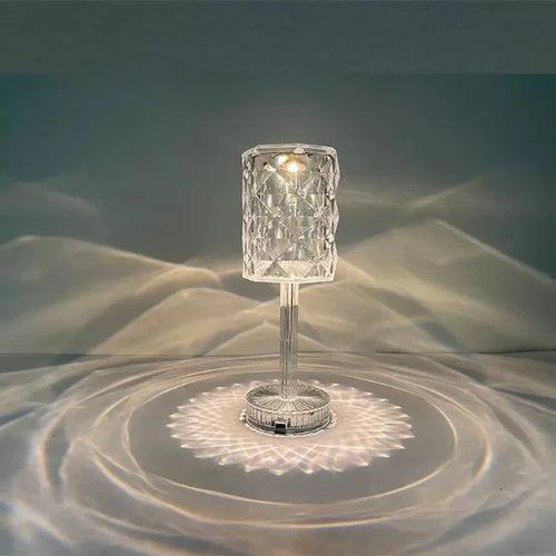 Rosette Reflection Portable LED Crystal Table Lamp