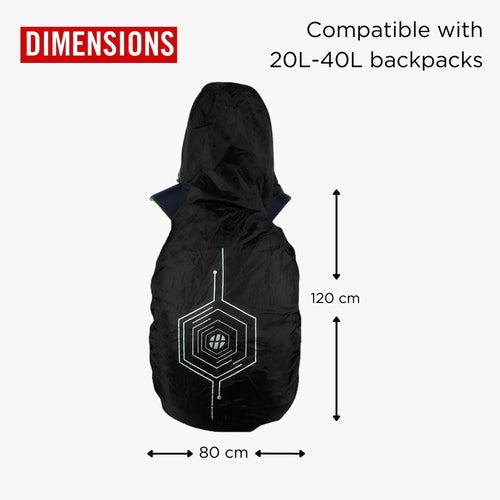 RAIN COVER with Hoodie Spider Black