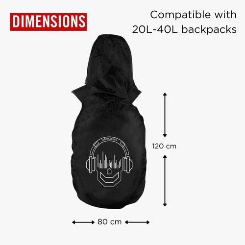 RAIN COVER with Hoodie Skull Black