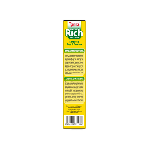 Banana Rich 200g - Baby Food (6+Months) Sprouted Ragi & banana  - 100% Natural Health Mix