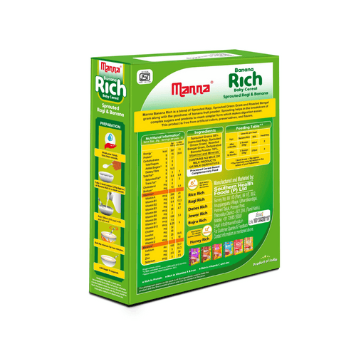 Banana Rich 200g - Baby Food (6+Months) Sprouted Ragi & banana  - 100% Natural Health Mix