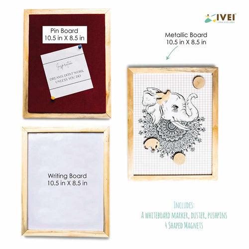 IVEI Whiteboard, Metal board & Pin Board (Small) - Set of 3