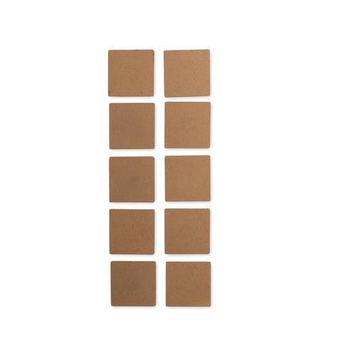 IVEI DIY MDF Square 3 inch Magnets -Set of 10 - 3 mm