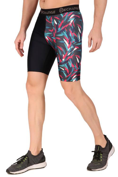 Men's Polyester Pocket Compression Shorts (1L Picasso)