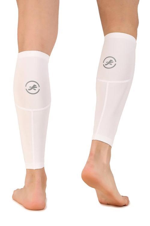 Nylon Compression Calf Sleeves (White)