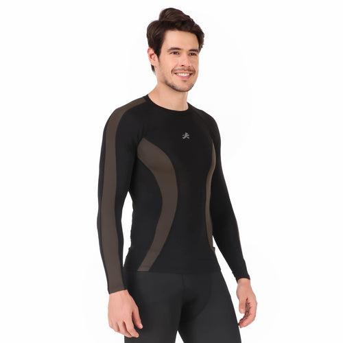 ReDesign Nylon Compression Top Full Sleeve (BLACK/GREEN)