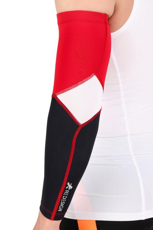 Nylon Compression Arm Sleeves (Navy/Red/White)