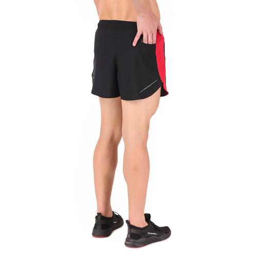 3" Ultra Running Marathon Split Shorts For Men (Black/Red)