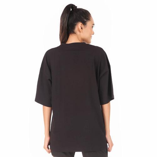 Cotton Oversize Tshirt For Women (Black)