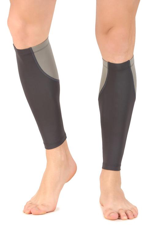 Nylon Compression Calf Sleeves (Dark Grey/Light Grey)