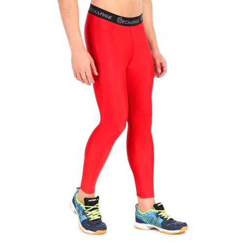 Recharge Polyester Compression Pant (Red)