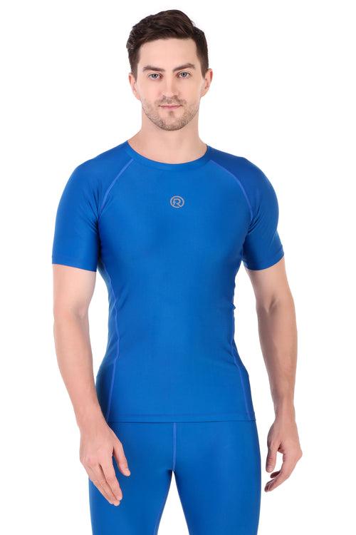 Men's Polyester Compression Tshirt Half Sleeve (Royal Blue)