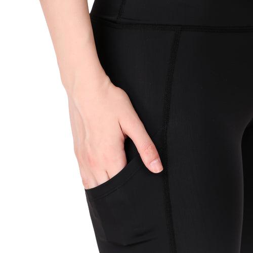 Nylon Compression Shorts For Women (Black)