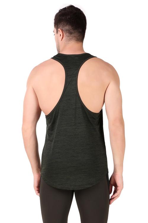 Gym Stringer Vest For Men (Olive)