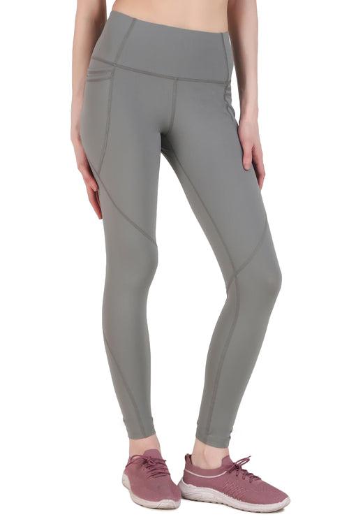 Nylon 4 Pocket Compression Legging/Tights For Women (Light Grey)