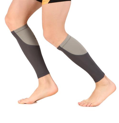 Nylon Compression Calf Sleeves (Dark Grey/Light Grey)