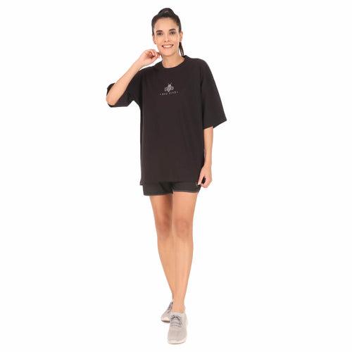 Cotton Oversize Tshirt For Women (Black)