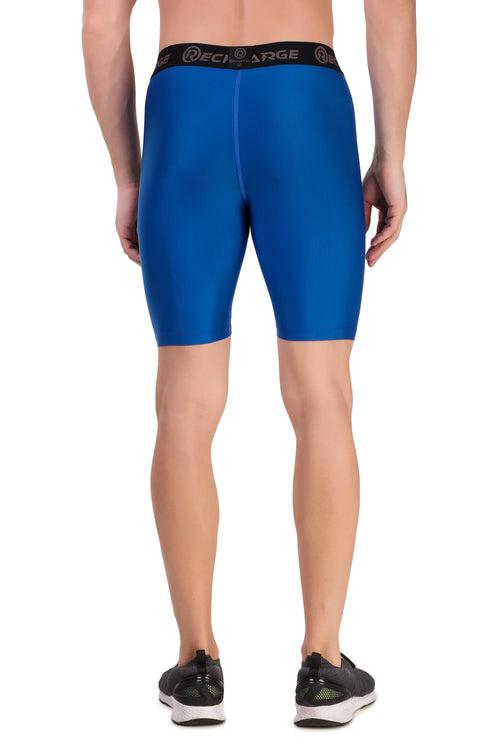 Men's Polyester Compression Shorts (Royal Blue)