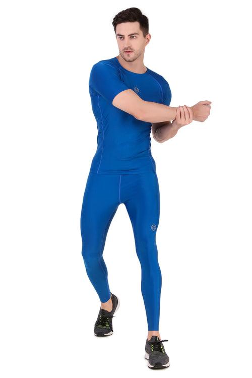 Men's Polyester Compression Tshirt Half Sleeve (Royal Blue)