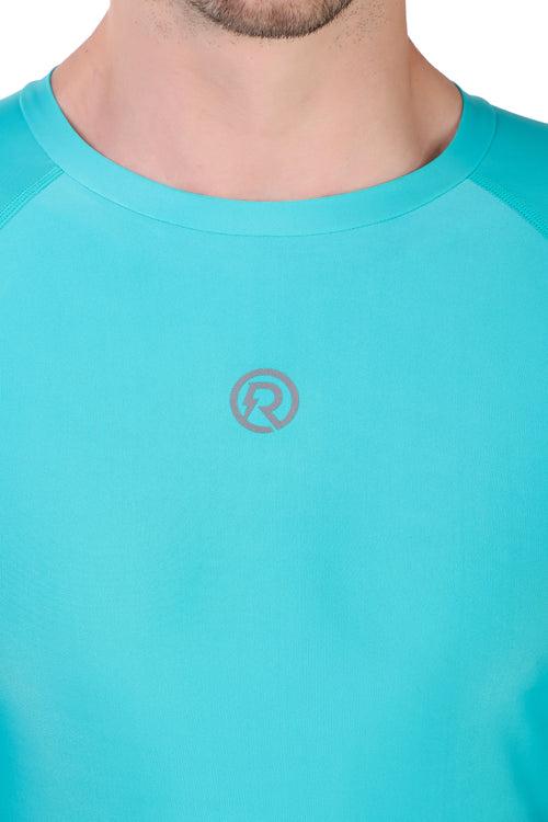 Men's Polyester Compression Tshirt Full Sleeve (Coral Green)