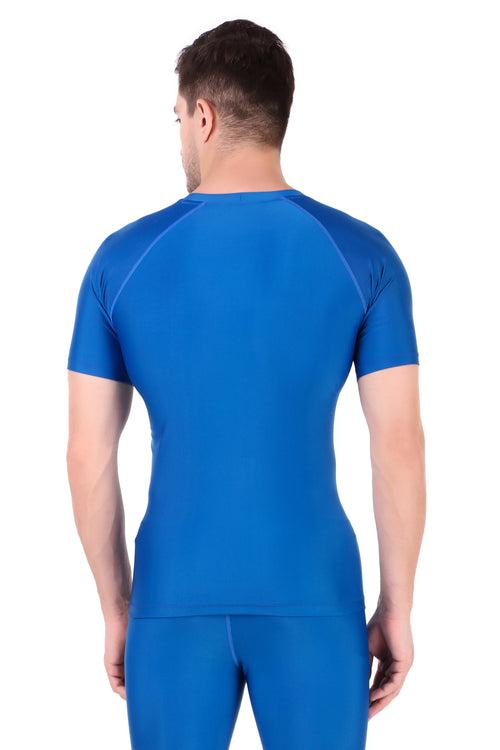 Men's Polyester Compression Tshirt Half Sleeve (Royal Blue)