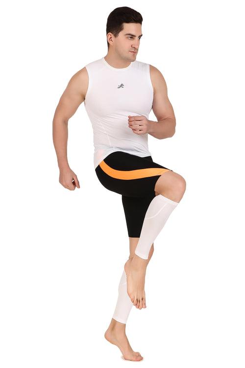 Nylon Compression Calf Sleeves (White)