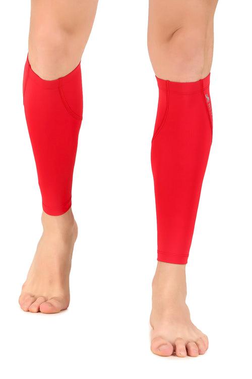 Nylon Compression Calf Sleeves (Red)