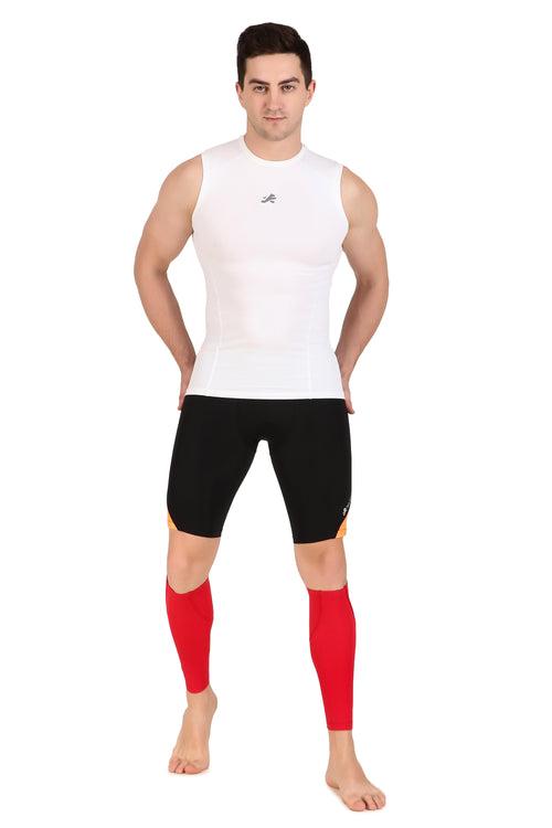 Nylon Compression Calf Sleeves (Red)