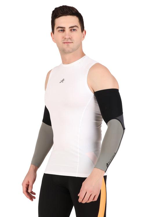 Nylon Compression Arm Sleeves (Black/Dark Grey/Light Grey)