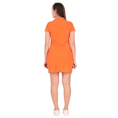 Activewear Collar Neck Dress For Women (Candy)