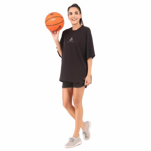 Cotton Oversize Tshirt For Women (Black)