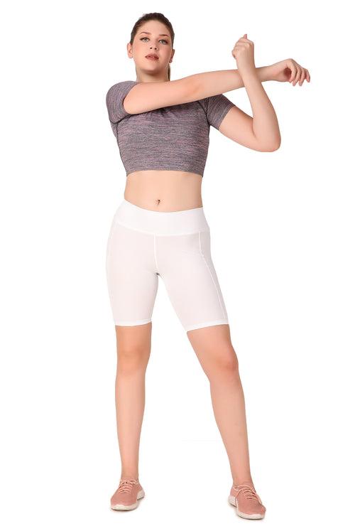 Compression Crop Top For Women (Ruby Heather)