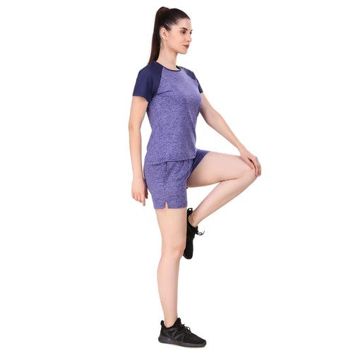 Performance Raglan Sleeves Tshirt For Women (Purple Heather)