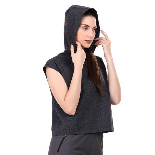 Mega Sleeve Hoodie For Women (Black dots)