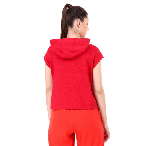 Mega Sleeve Hoodie For Women (Red dots)