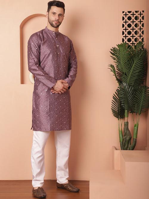 Men's Embroidered Mirror Work Kurta Payjama Sets