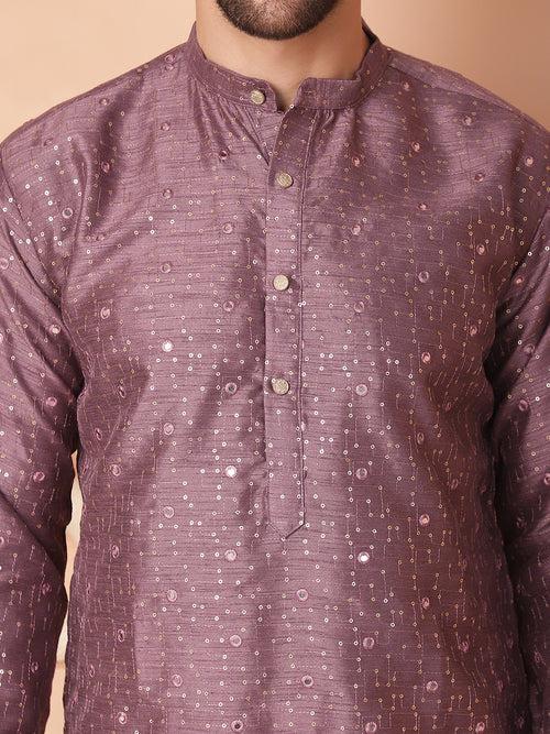 Men's Embroidered Mirror Work Kurta Payjama Sets