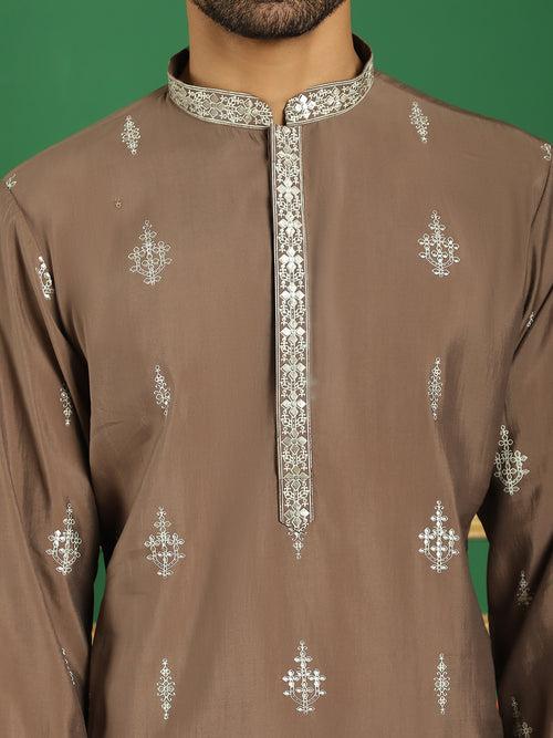 Men's Foil Printed Kurta with Pyjama