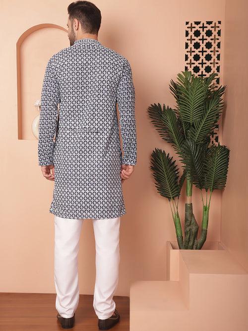 Chikankari Pure Cotton Kurta with Pyjama