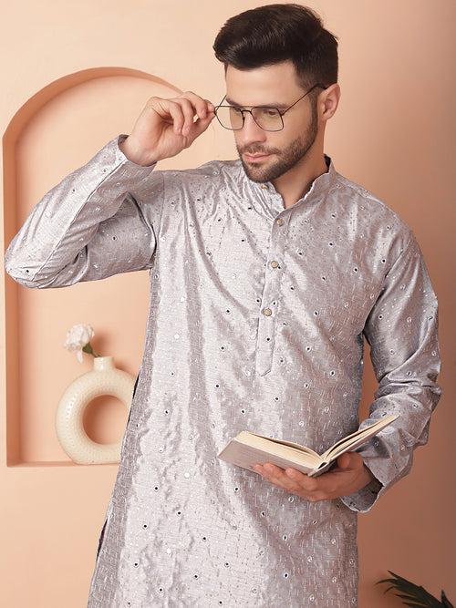 Men's Embroidered Mirror Work Kurtas