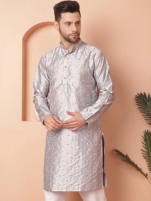 Men's Embroidered Mirror Work Kurtas