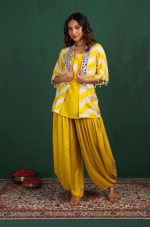 MASAKALI - Yellow Chevron Three Piece Set