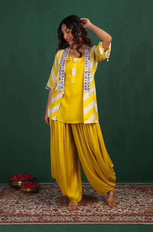 MASAKALI - Yellow Chevron Three Piece Set