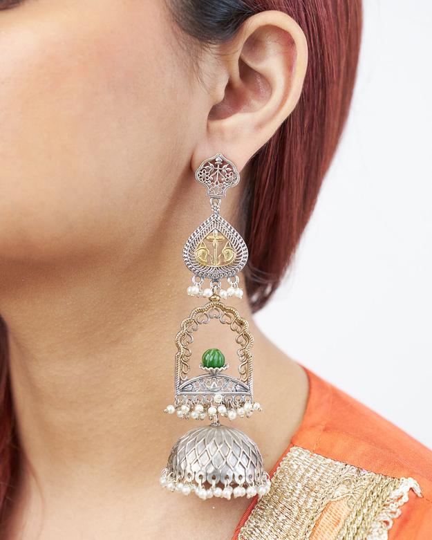 LEELA Layered Unique Jhumkas