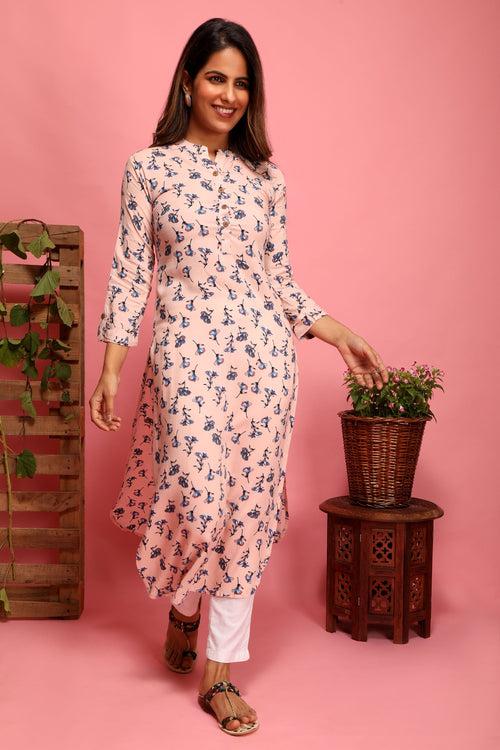 Pink Addiction - Long Kurta with mask