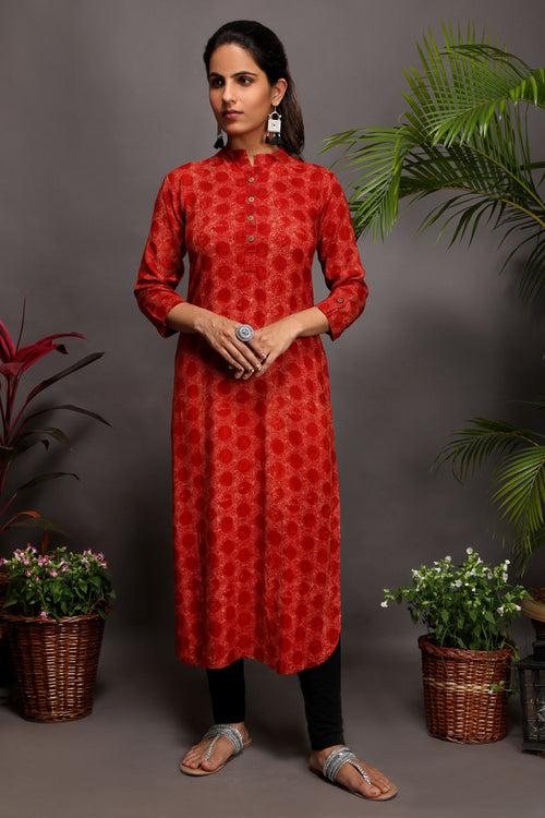 Simple And Pretty - Straight Kurta with mask