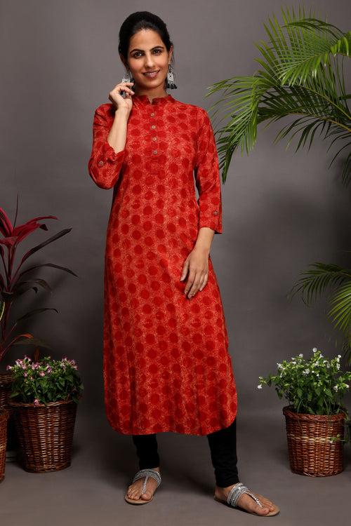 Simple And Pretty - Straight Kurta with mask